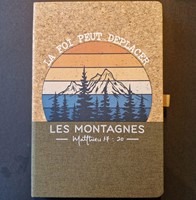 Carnet A5 liège et toile, Matthieu 17:20