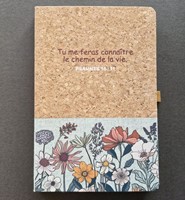 Carnet A5 liège et toile, Psaume 16.11