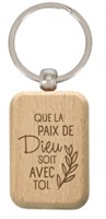 Porte-clés en bois gravé 
