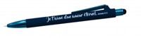 Stylo à bille avec stylet tactile bleu
