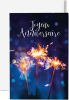 Carte double anniversaire cierges magiques
