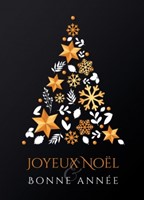 Carte postale bonne année sapin