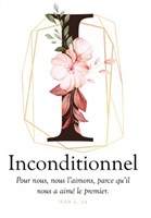 Carte postale avec verset Lettre I - Inconditionnel