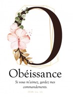 Carte postale avec verset Lettre O - Obéissance