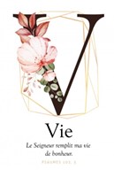 Carte postale avec verset Lettre V - Vie