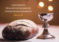Carte postale avec verset pain et coupe de communion