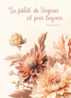 Carte postale avec verset bouquet de fleurs