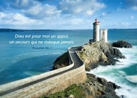 Carte postale avec verset phare au bout de sa jetée