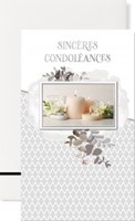 Carte double condoléances bougies roses pâles