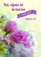 Mini carte bouquet de fleurs avec deux roses