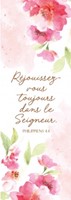 Marque-pages fleurs roses et feuilles en aquarelle