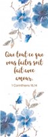 Marque-pages fleurs bleues et feuilles en aquarelle