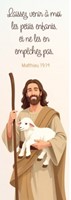 Marque-pages illustration de jésus portant une brebis