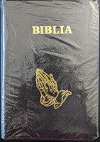 Bible en roumain en cuir noir