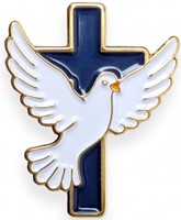 Pin's croix et colombe