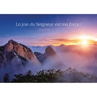 Carte postale avec verset carte postale avec verset Lever de soleil sur les montagnes.