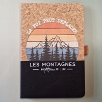 Carnet A5 liège et toile noire