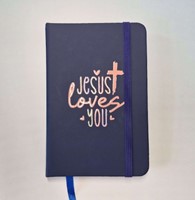 Carnet carnet A6 bleu foncé, Jesus loves you