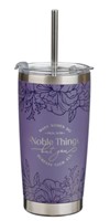 Mug  de voyage en acier inoxydable Noble Things Lavande   -  avec paille réutilisable
