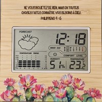 Station météo, horloge, calendrier et fonction alarme avec capteur température et humidité
