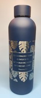 Bouteille isotherme bleu foncé feuillage