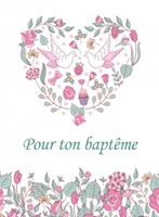 Carte postale symboles divers en forme de cœur