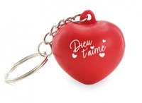Porte-clé cœur antistress rouge