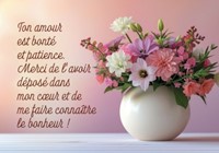Mini carte bouquet de fleurs dans un vase