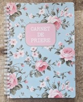 Carnet prières A5 à spirales, motif roses