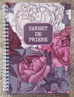 Carnet prières A5 à spirales, motif pivoine