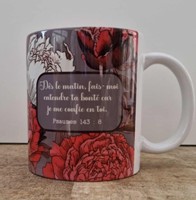Mug brillant fleurs et papillons