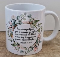 Mug brillant couronnes fleurs roses