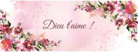 Marque-pages motifs floraux sur fond aquarelle rose