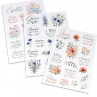 Lot de 3 planches d'autocollants - motifs floraux