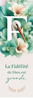Marque-pages fleurs et oiseau - F comme Fidélité