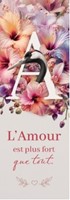 Marque-pages fleurs et oiseau - A comme Amour