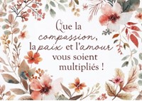 Carte postale fleurs et feuilles d'automne en aquarelle