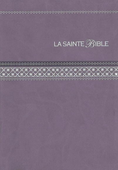 Bible similicuir parme, tranche argent, texte confort