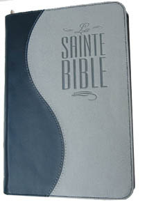 Bible similicuir bleu-nuit et gris