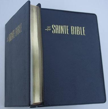 Bible couverture lézard noir, tranche or