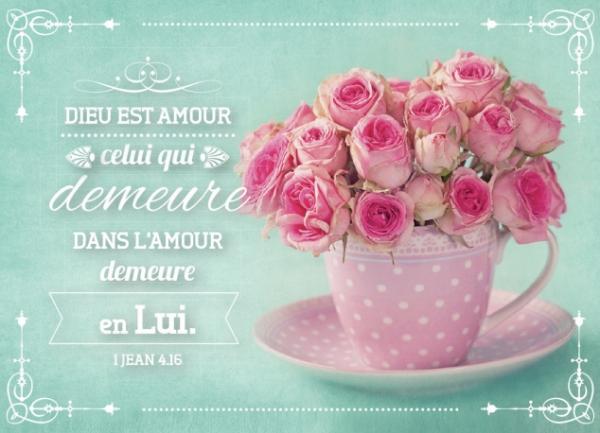 Aimant frigo: Dieu est amour celui qui demeure dans l'amour demeure en Lui  - 1 Jean 4.16 (4282800450070): CLC France