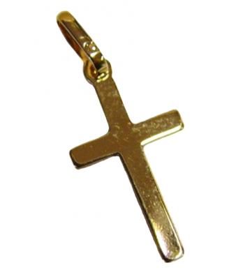 Croix plaqué or baguette