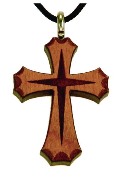 Croix en bois vernis