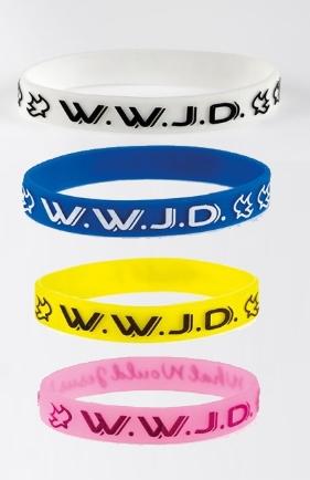 Bracelets WWJD en silicone, taille unique