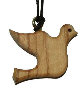 Pendentif colombe bois 24