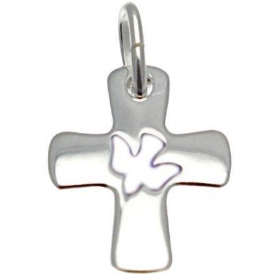 Croix argent + Colombe blanche