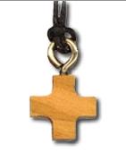Pendentif petite croix carré bois 1.2 cm