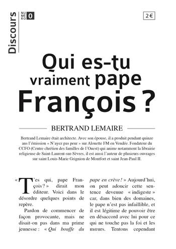 Qui es-tu vraiment,  pape Francois ?