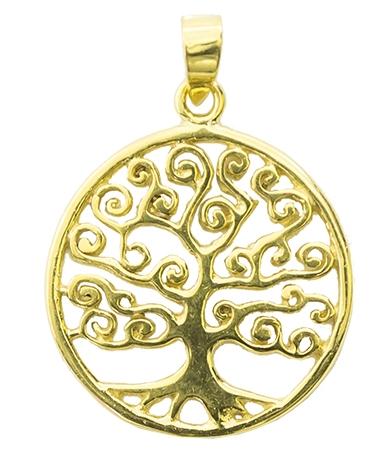 Medaille arbre de vie argent plaqué or