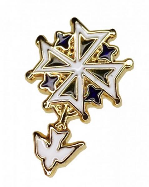 Pin's croix huguenote métal et émail
